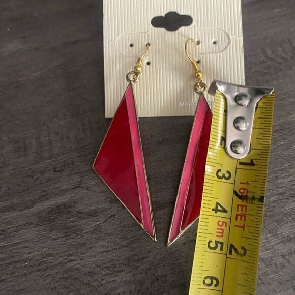 New women’s‎ retro style red and pink dangle earrings - Picture 4 of 4